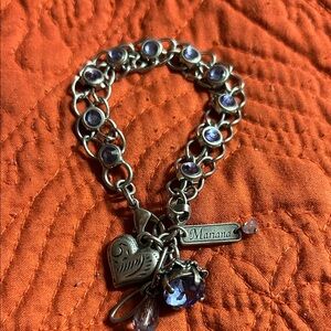 Handcrafted Mariana Silver Bracelet with Purple‎ Swarovski Accents